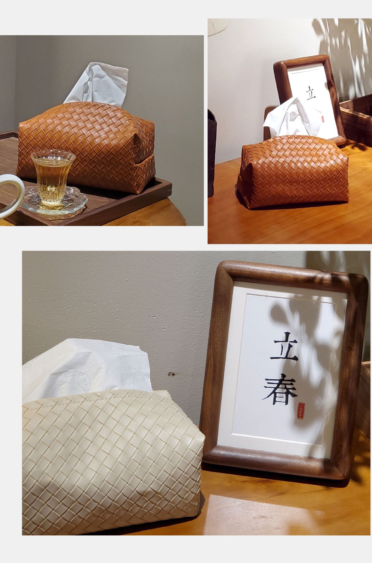 桌面纸巾盒PU皮革餐巾盒酒店餐厅居家百搭款抽拉抽纸盒抽取式纸巾详情12