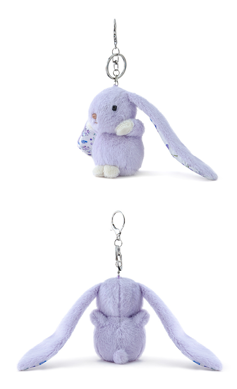 Wholesale of genuine, niche and small floral garden ear-hanging rabbit plush pendants for student schoolbags and key buckles pic 9