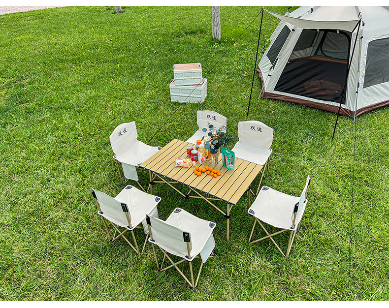 Z便携式蛋卷桌户外折叠桌椅野餐露营装备收纳桌餐桌铝合金烧烤桌详情21