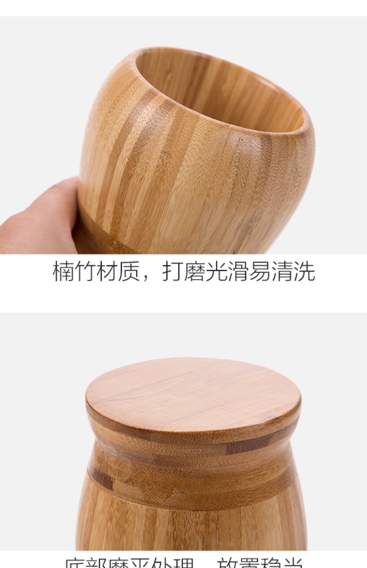 1F13 bamboo garlic mashing jar, kitchen garlic mashing machine, mortar, household small tools, garlic press, large ginger mashing machine, garlic puree machine pic 15