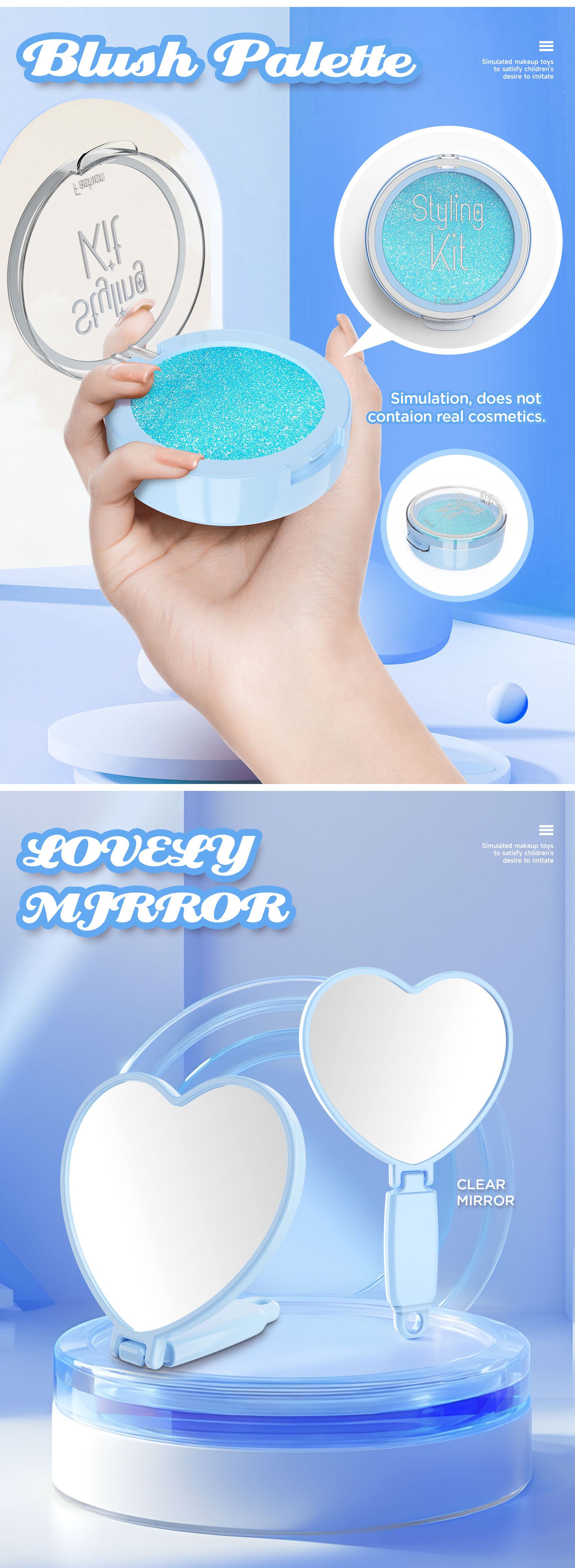 严选跨境新品儿童过家家仿真化妆玩具女孩彩妆套装不可涂抹亚马逊详情40