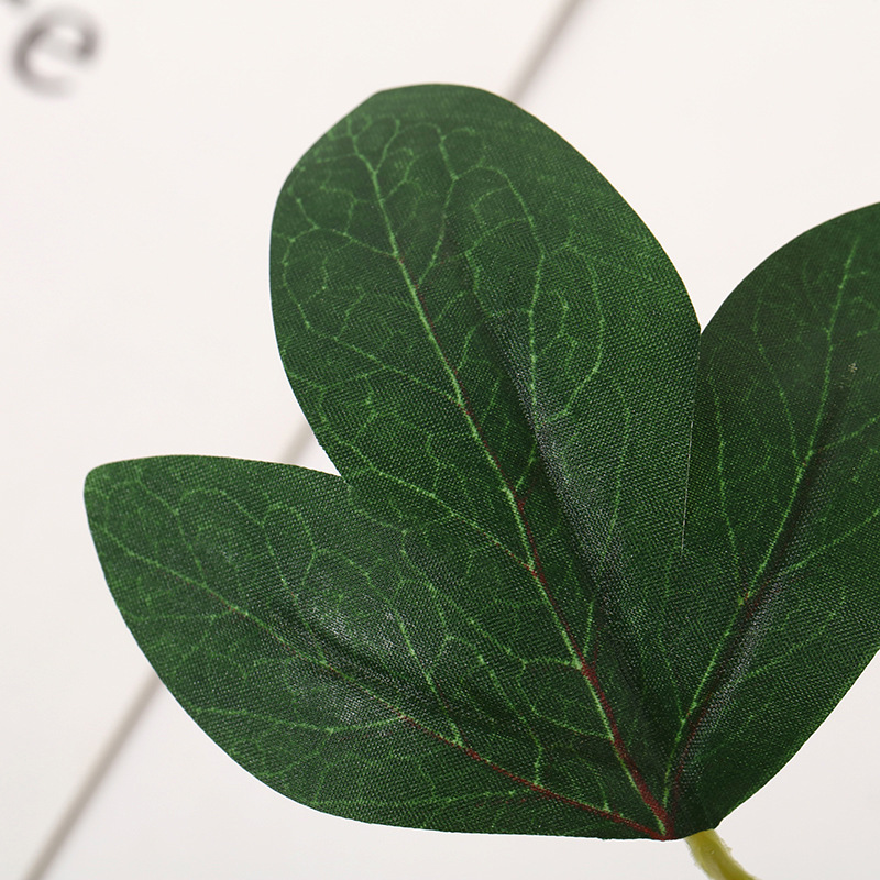 厂家直销仿真丝印2叉牡丹叶仿真植物批发假植物拍摄道具家居装饰详情2