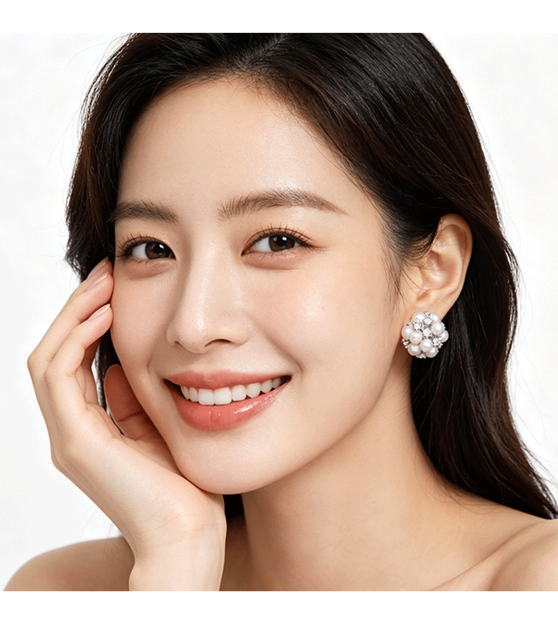 The pearl flower ball stud earrings, the same style as Zhao Lusi, are a light luxury and exquisite commuter small daily wear earrings. They were a bestseller in the 2026 live stream for women pic 8