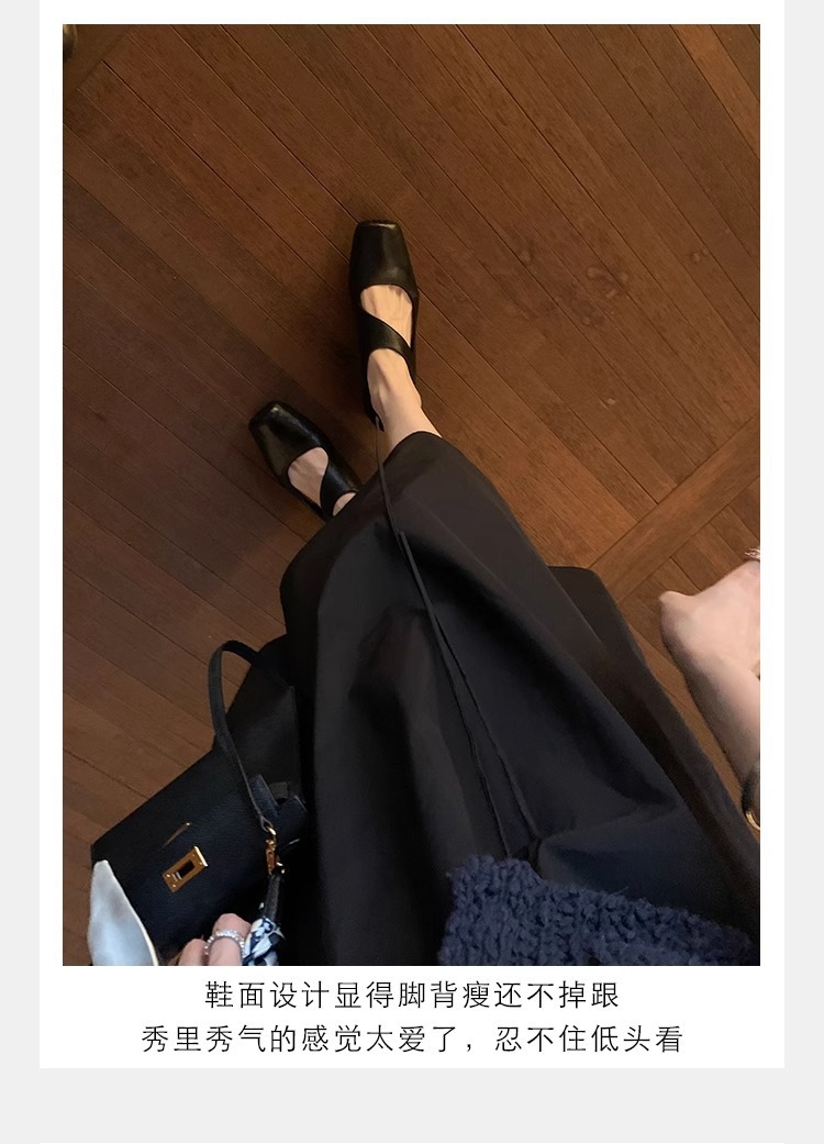 葡萄妈studiolee 高阶质感马皮方头粗跟软面小皮鞋高跟单鞋女秋款详情25