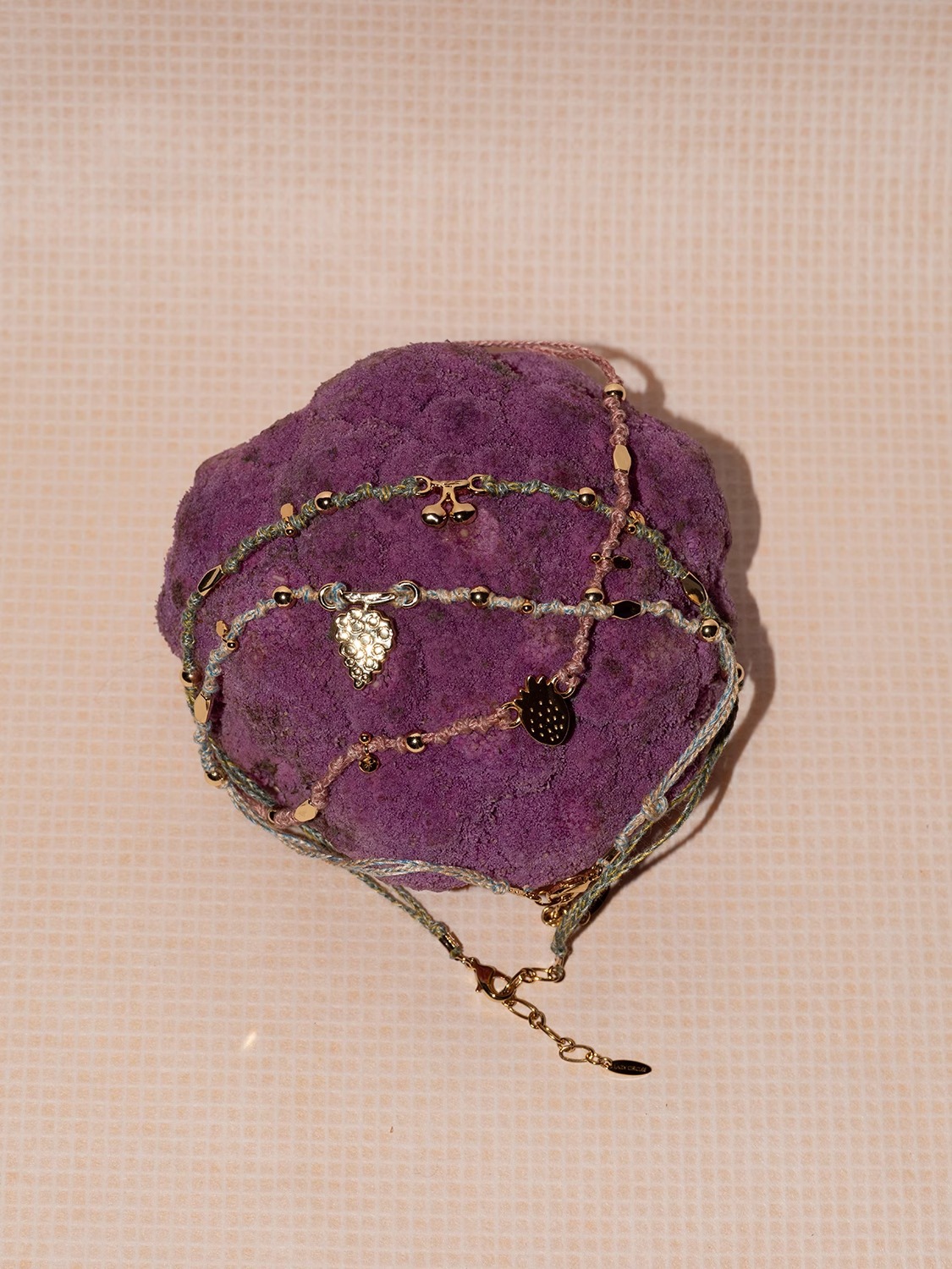 复古小众设计ins清新水果彩色编绳项链女纯手工编织日常百搭配饰详情15