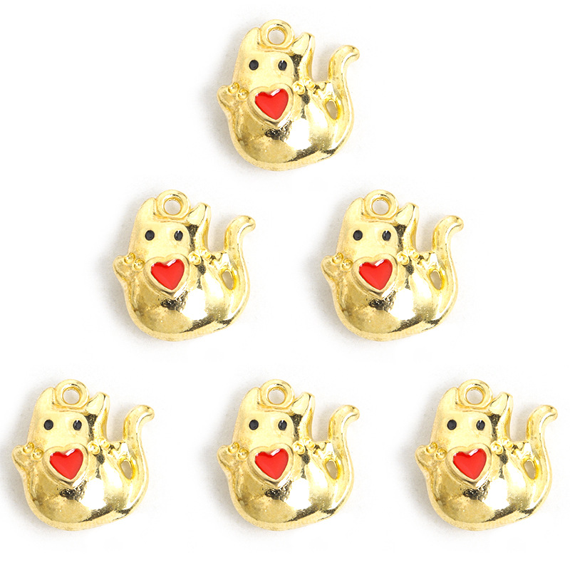 立体爱心猫咪滴油合金挂件 万圣节幽灵小鬼DIY饰品配件吊坠配饰批详情9