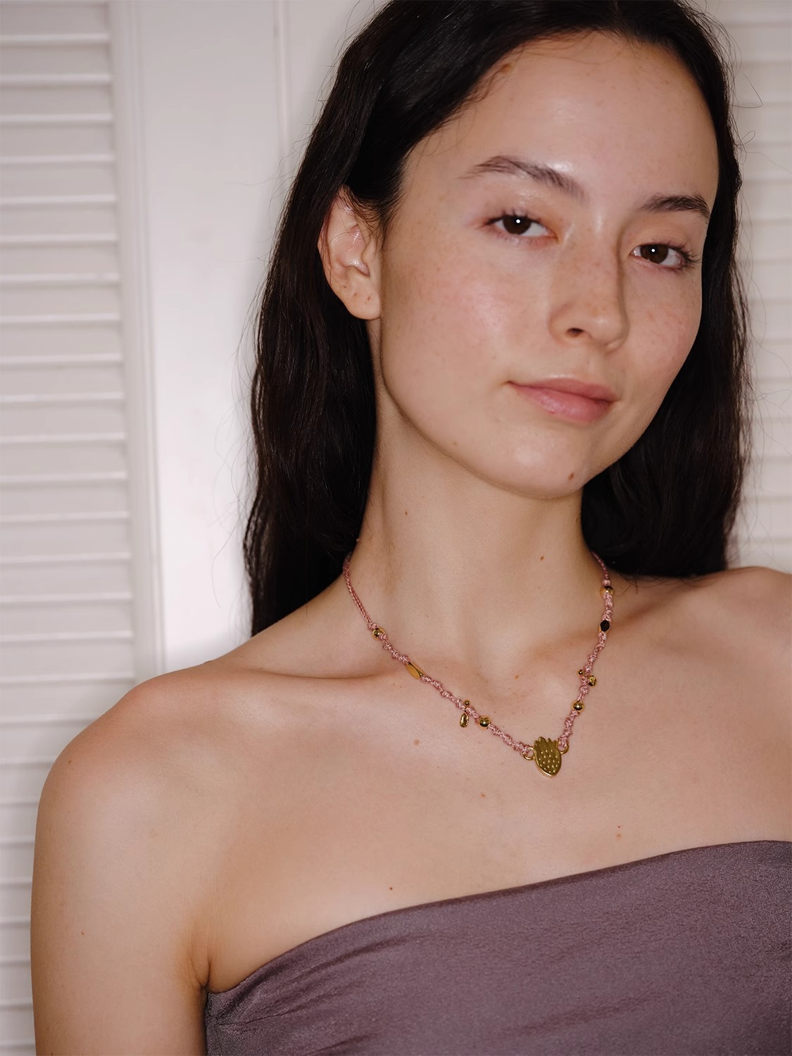 复古小众设计ins清新水果彩色编绳项链女纯手工编织日常百搭配饰详情9