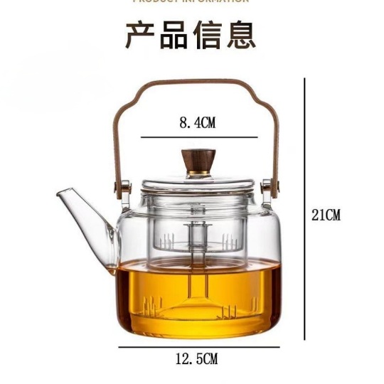 透黑提梁壶围炉煮茶壶玻璃烧水泡茶壶耐高温煮茶器炭火炉蒸煮茶壶详情9