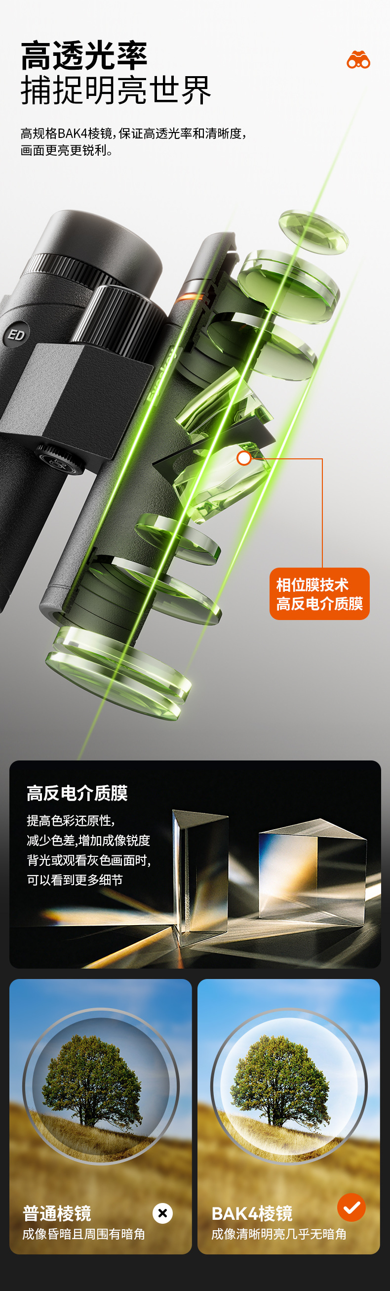 Aiski Yitian Series binoculars 27mm large eyepiece optical binoculars lanthanide ED lens binoculars pic 10