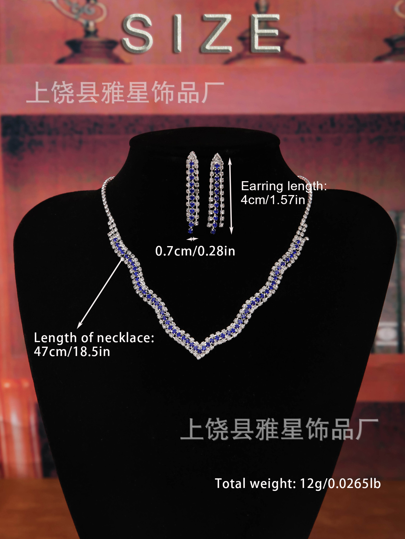 Europa y américa ins gota de agua conjunto de joyería personalidad moda color strass collar pendientes conjunto de novia accesorios pic 25