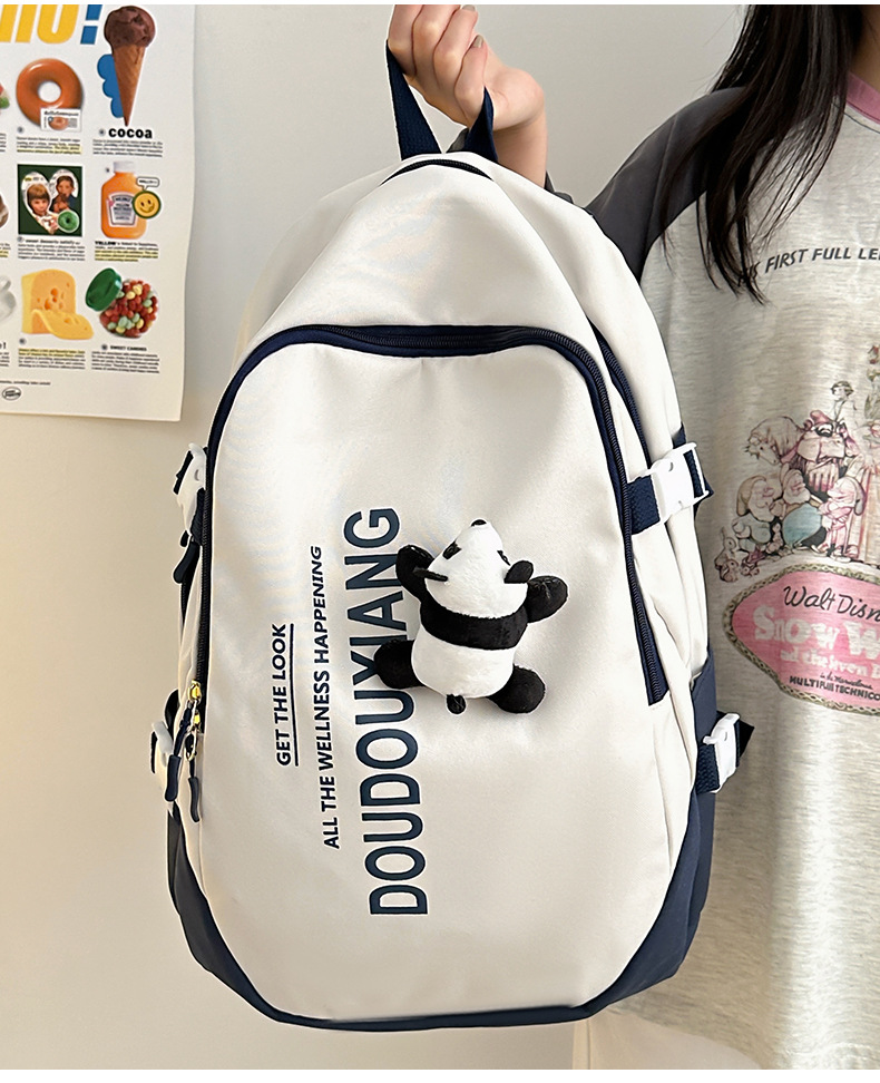 新款时尚休闲书包少女中学生双肩包高颜值大容量情侣双肩电脑包详情16