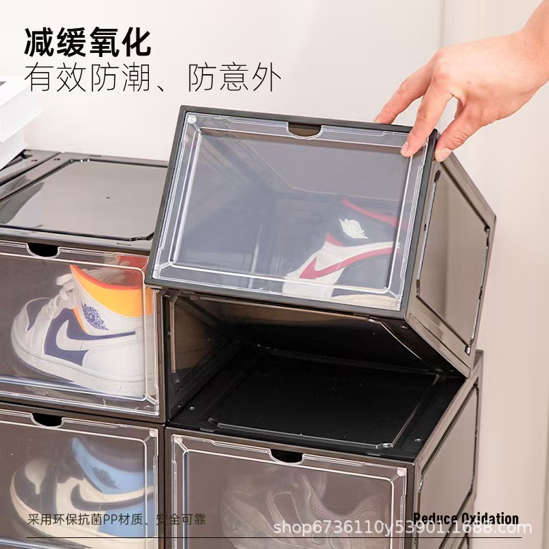Acrylic transparent shoe box storage box, plastic basketball shoe cabinet, sneaker storage box, display cabinet, shoe storage wonder, easy to install pic 6