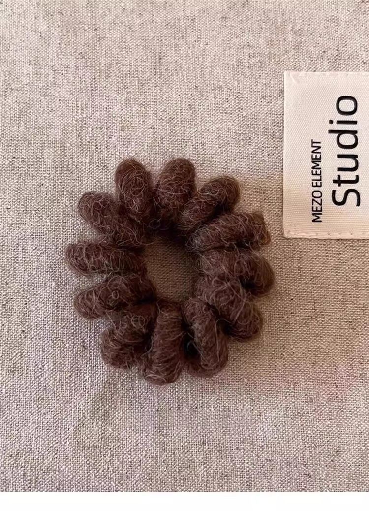 高弹力毛绒电话线发圈女秋冬气质头绳丸子头扎发皮筋耐用高级感发饰详情9