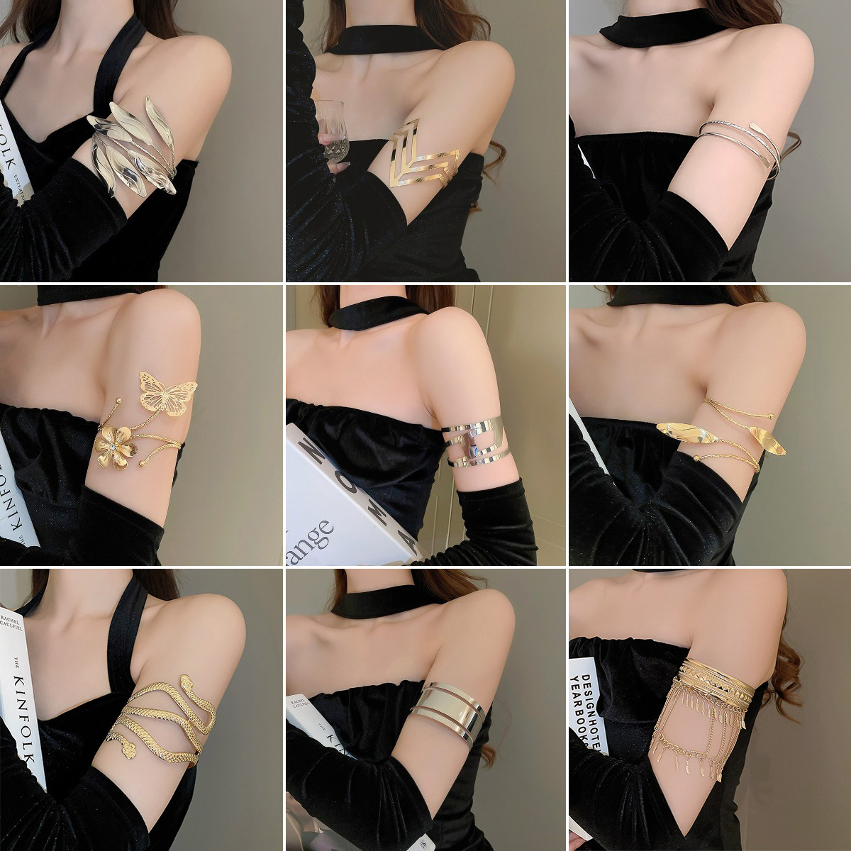 Cross-border European and American open armband bracelet, high-end, niche, versatile bracelet, exaggerated, individual and fashionable jewelry for women wholesale pic 1
