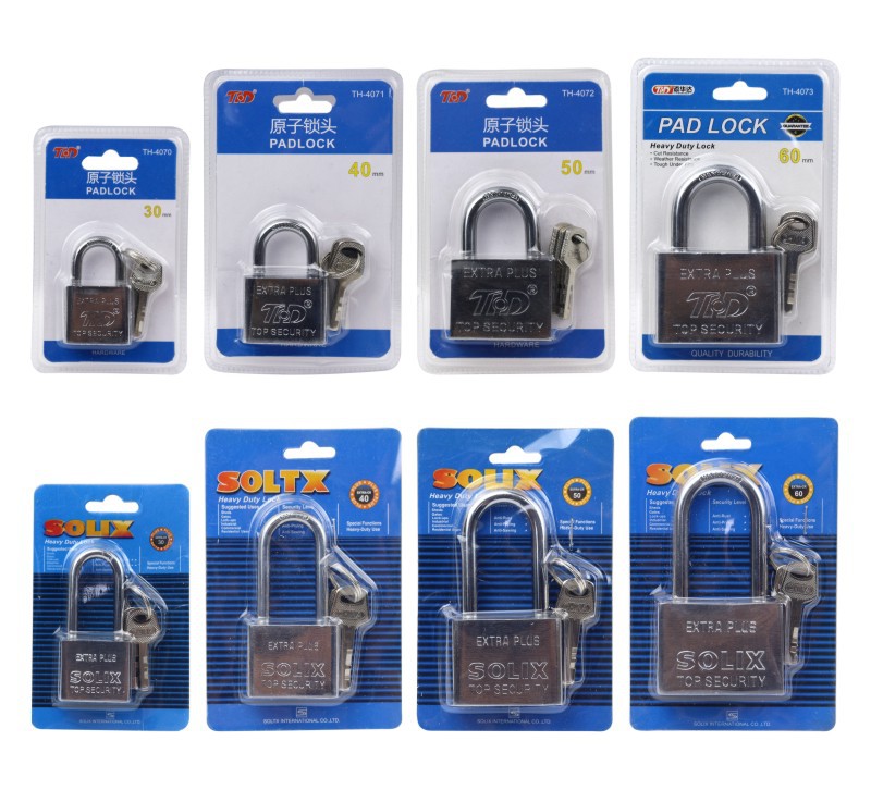 Factory direct sales of Tianhuada 30/60mm square long and short beam small padlock, imitation stainless steel blade lock, single opening pic 15