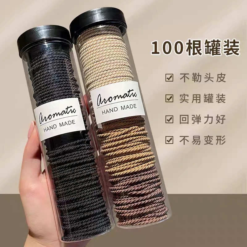 黑色皮筋女扎头头绳皮套高弹力耐用头饰发绳气质扎头发橡皮筋发圈详情1