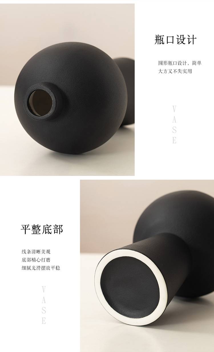 2025 Nordic minimalist Ceramic vases, light luxury dried flower arrangements, home living room and bedroom decorative items, cross-border best-selling vase ornaments pic 12