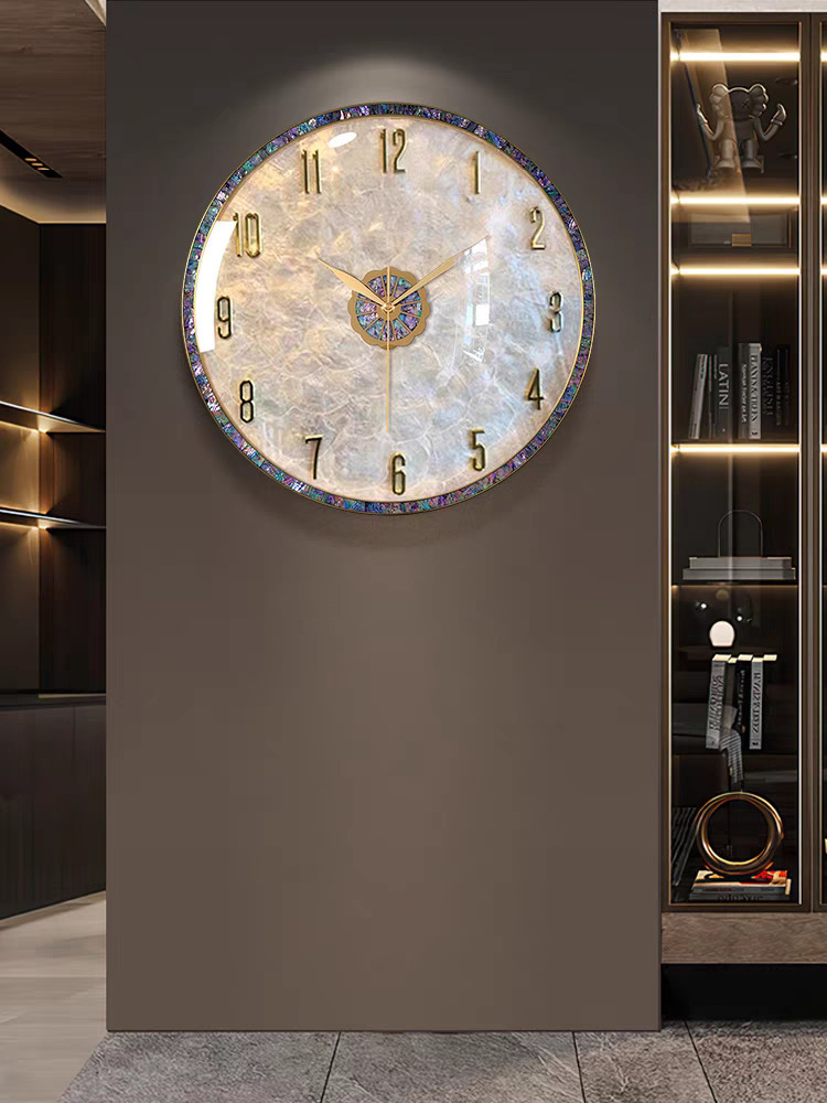 轻奢贝壳挂钟2024高级感创意挂表时钟表挂墙2023新款客厅高档大气详情3