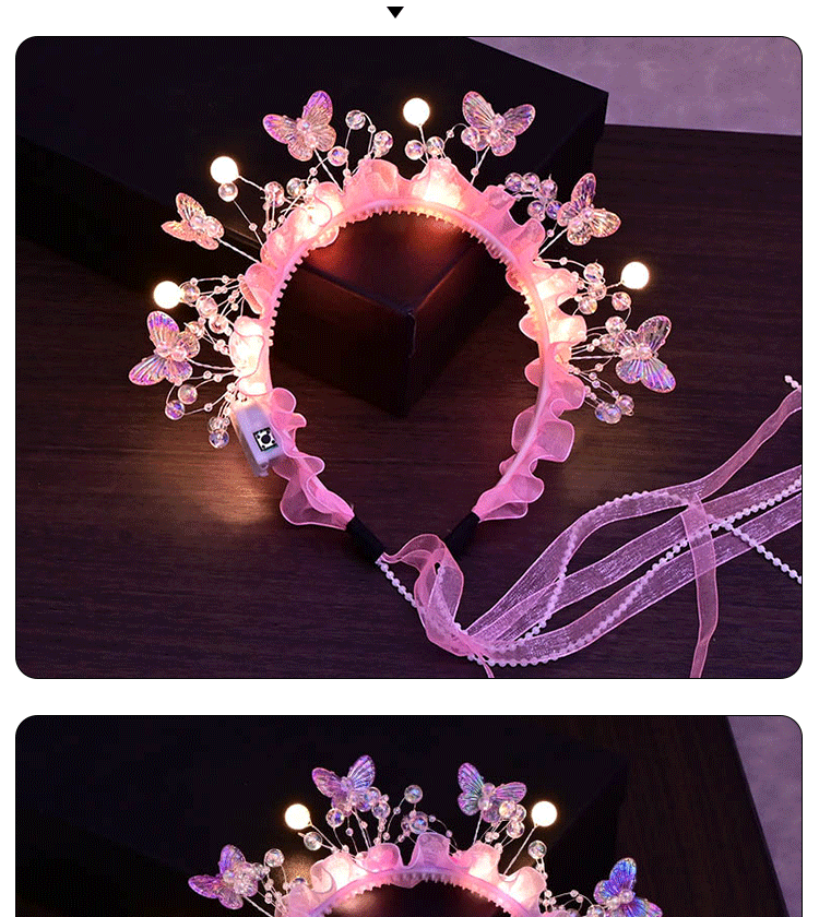 The new butterfly pearl hair band for spring and summer is a girlish forest-style hair band with a strong atmosphere and is specially designed for taking photos pic 6