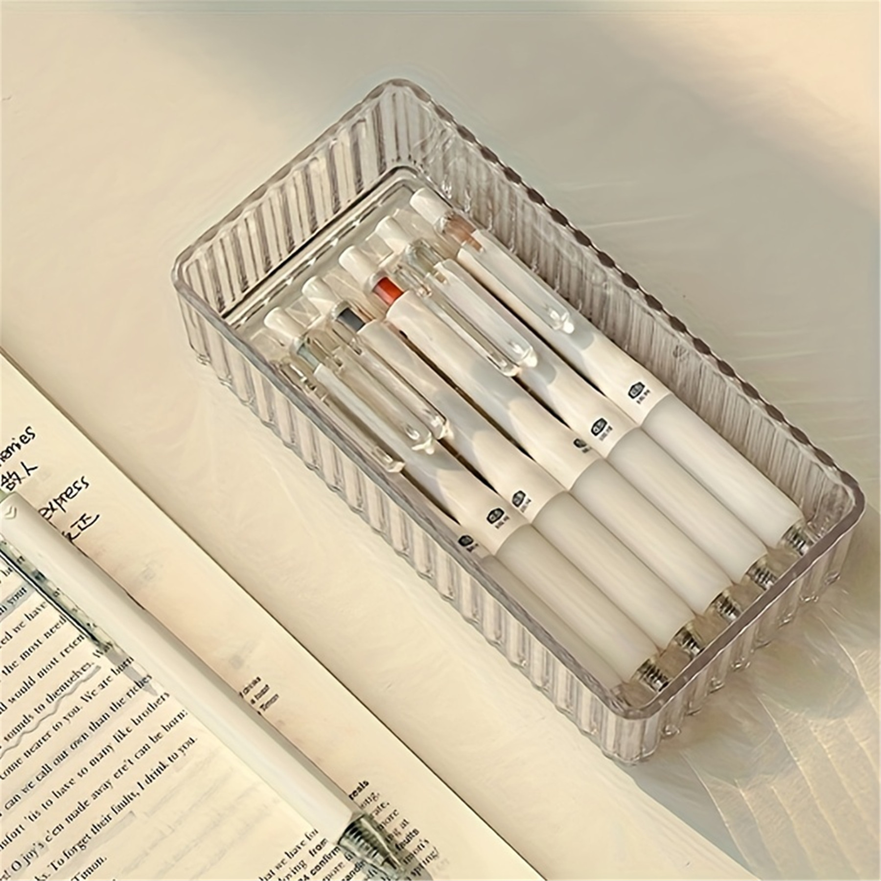 TEMU 希音PET抽屉式内置收纳盒化妆品桌面透明透明收纳盒轻奢收纳详情5