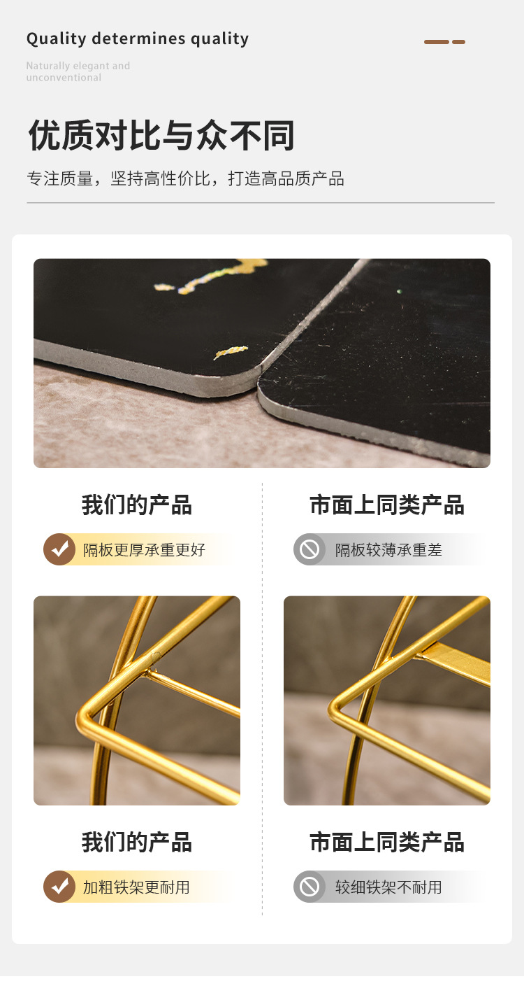 【严选】轻奢化妆品置物架化妆品收纳盒桌面台面梳妆架护肤品收纳详情1