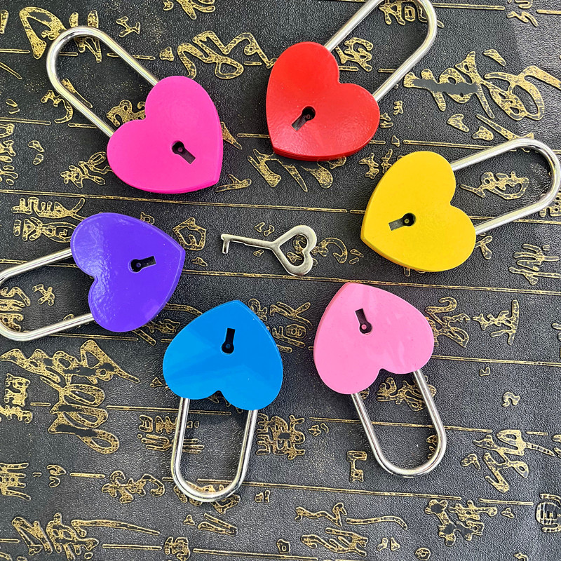 厂家直销彩色 同心锁 许愿锁 长寿锁 连心锁爱情锁景区工艺品LOGO详情34