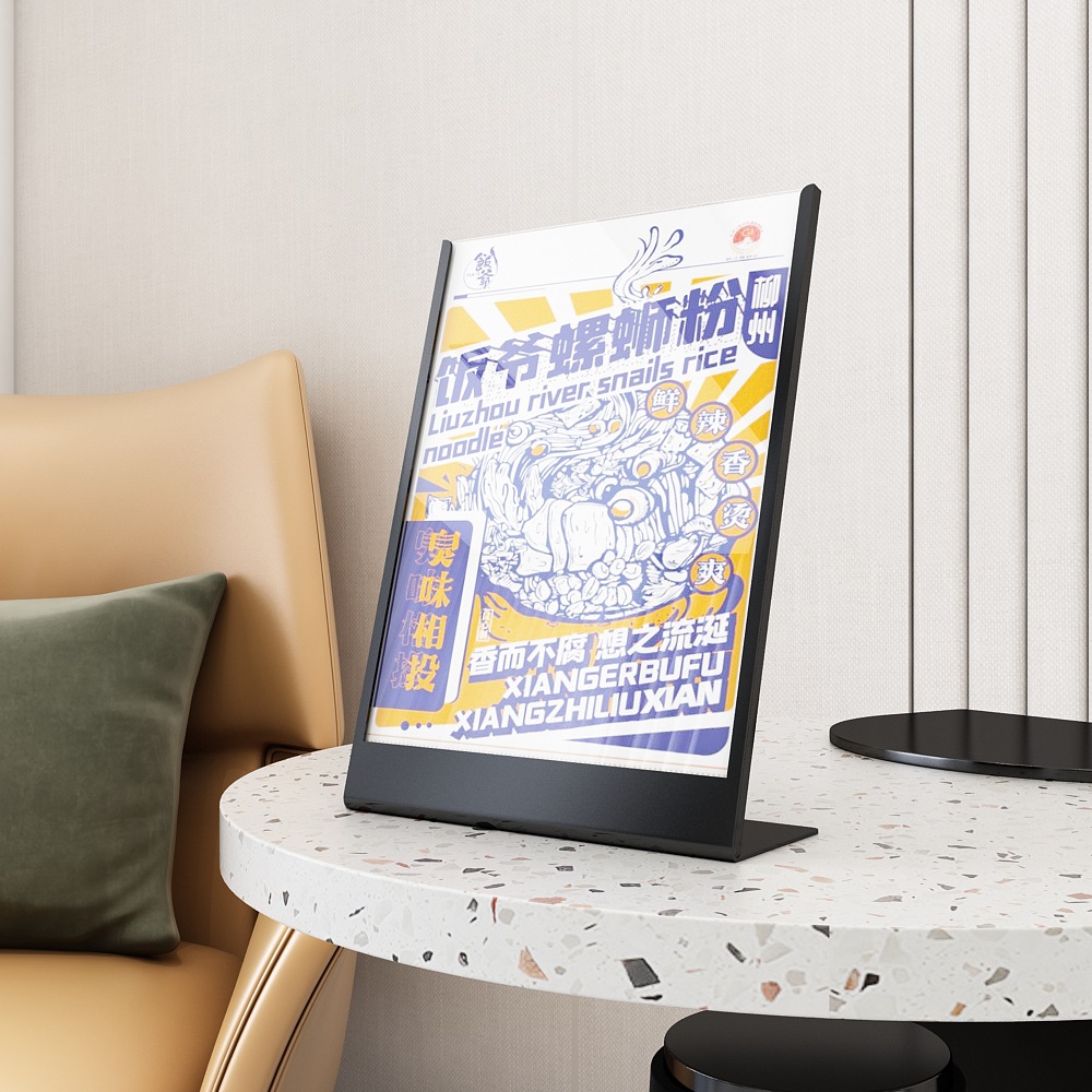 A4 metal table card display board, water sign, A3 standing sign, ordering board, milk tea shop desktop advertising board, wholesale tea drink store dish introduction, standing stand, coffee shop desktop activity notice display table, catering price list display base support pic 6