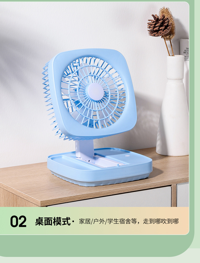 New portable foldable hook fan for outdoor camping, dormitory usb charging, home use, silent pic 4