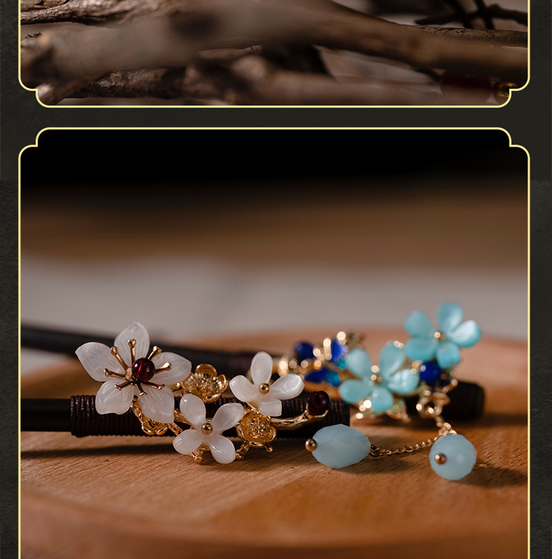 Ancient-style hairpins, tassels, wooden hairpins, imitation ebony headwear, updo, Hanfu accessories, hair-tied, ancient-style hairpins for women pic 16