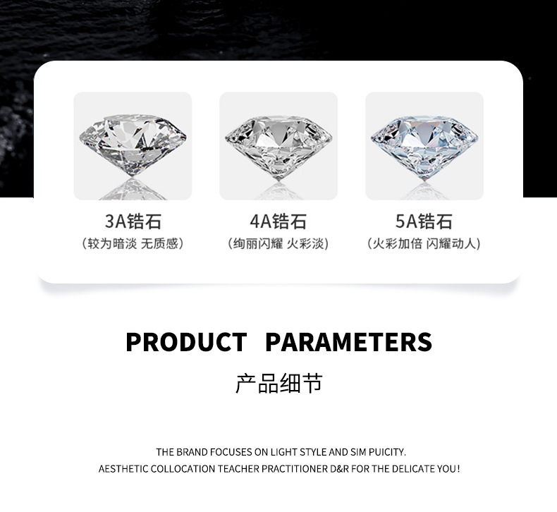 Zhuoheng Select 925 all-silver one-carat four-prong Moissan stud earrings, a high-end autumn and winter collection with a simple and versatile style pic 6