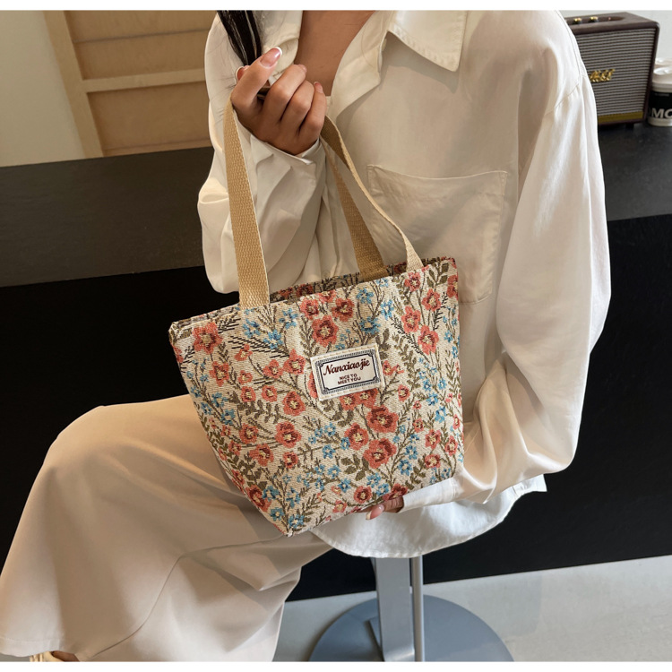 大容量帆布包包2024新款潮时尚百搭单肩手提袋子ins学生上课包女详情29