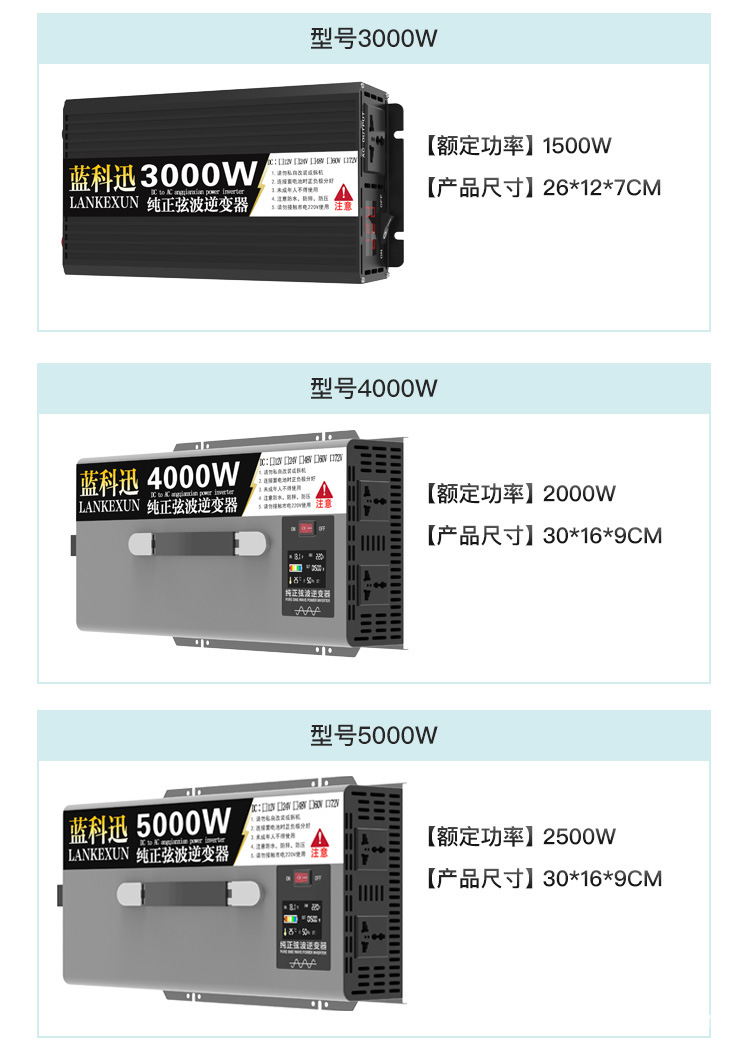 跨境纯正弦波逆变器DC12V24V转120V220v230V10kw7000太阳能逆变器详情19