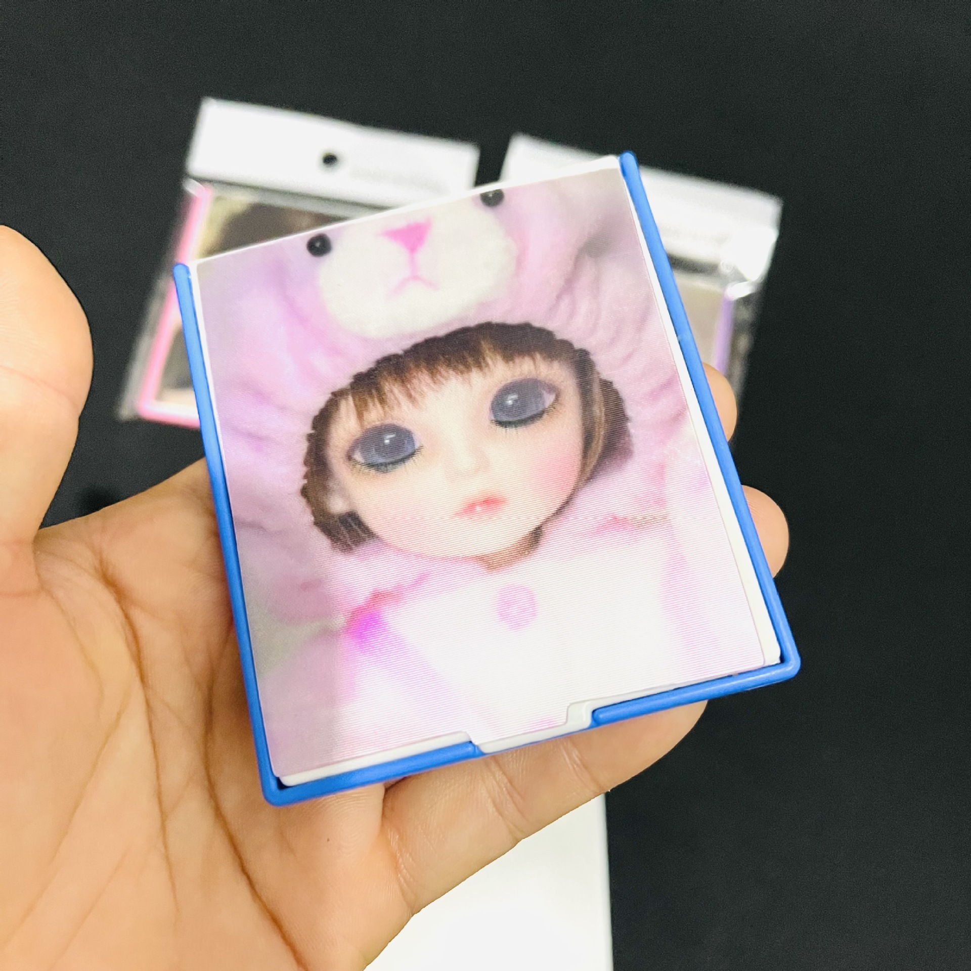 【 Zone 3-13 】210 blinking glasses 120 yuan per box 1200 yuan per case 210 blinking glasses square folding small mirror 3D doll mirror Blinking glasses Portable makeup small mirror 1 yuan pic 6