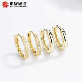 925纯银竹节耳环女韩国简约个性仙圈圈耳扣ins高级感冷淡风耳圈饰详情6