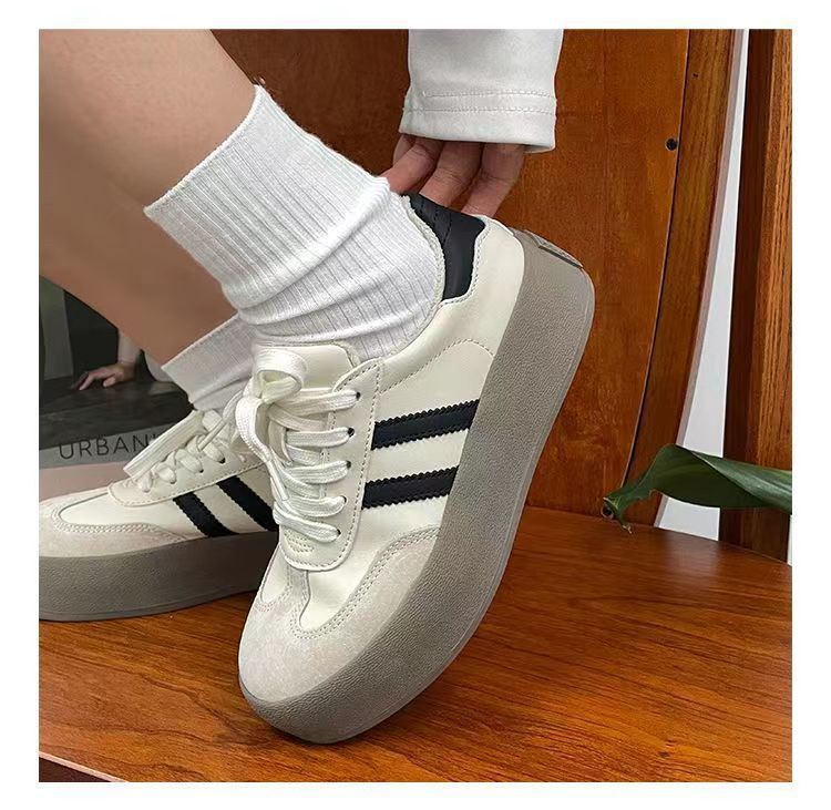 德训鞋2025冬季新款女鞋舒适时尚低帮休闲复古板鞋厚底增高小白鞋详情22