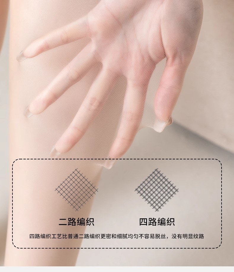 春夏季薄款防走光勾丝0D自然丝袜女光腿神器防晒肉色性感连脚丝袜详情5