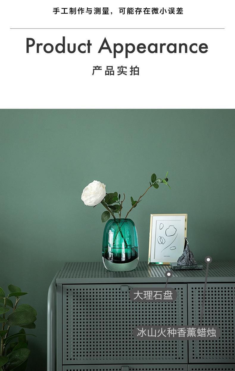 现代轻奢琉璃花瓶客厅插花玻璃花器会议桌玄关摆件高级感玻璃装饰详情24