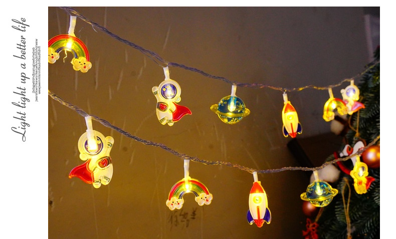 跨境新款led独角兽卡通装饰彩虹灯串卧室氛围灯儿童帐篷装饰彩灯详情4