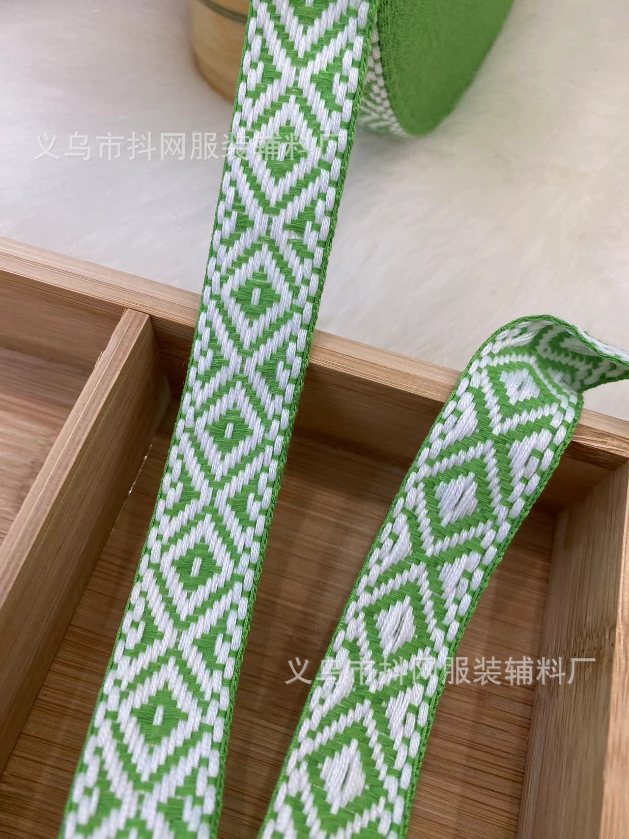 2.3cm纯棉菱形条纹时尚手工DIY蝴蝶结织带演出服装辅料家纺编织详情8