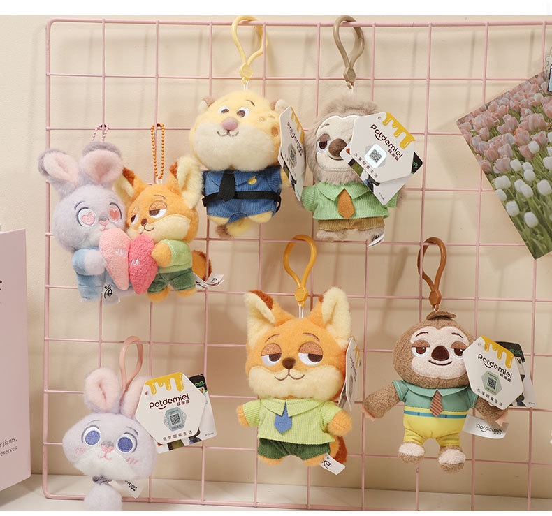 迪士尼正版疯狂动物城尼克狐朱迪豹警官毛绒玩具背包钥匙扣娃挂件详情3