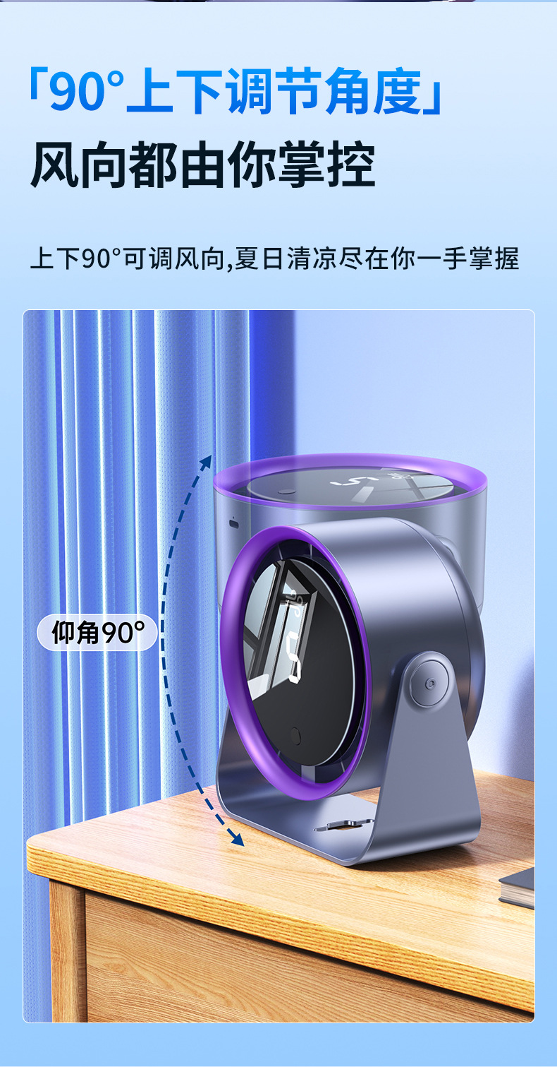 2025新款跨境迷你电风扇桌面宿舍USB风扇挂壁家用宿舍循环扇批发详情25