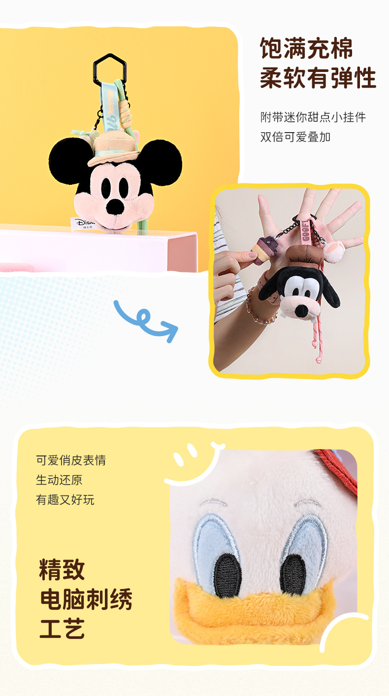 迪士尼正版授权米奇米妮毛绒玩偶娃挂件背包钥匙扣挂绳详情4