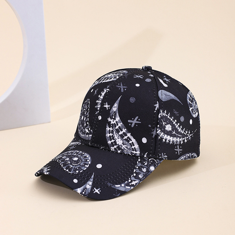 Cross-border best-selling digital printed baseball caps, fashionable and personalized baseball caps, cashew patterned outdoor sun protection caps, trendy adult caps pic 3
