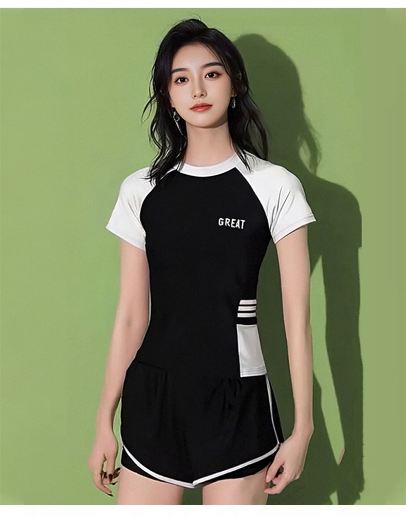 爆款泳衣女分体式保守运动平角防晒韩版显瘦遮肚泡温泉泳装工厂-121009详情8