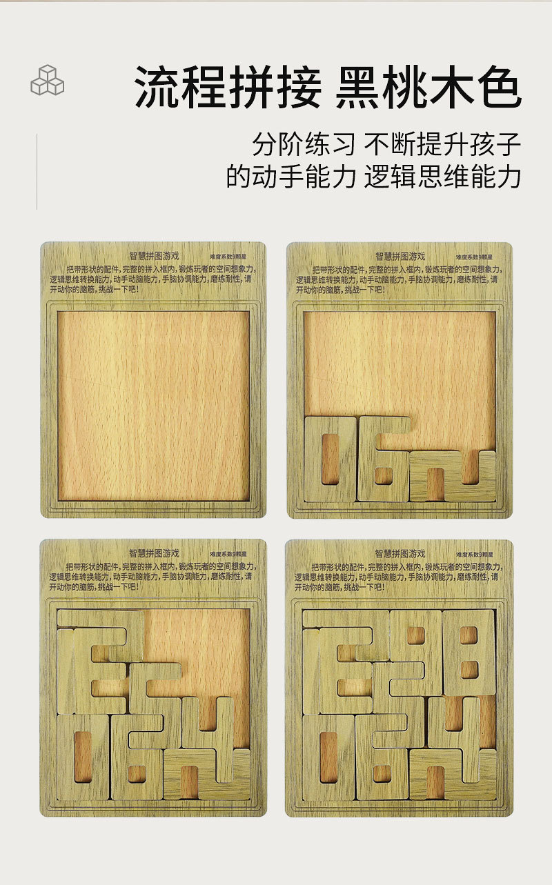 丹妮奇特10级难度烧脑拼图木质异形拼图拼板儿童益智玩具详情6