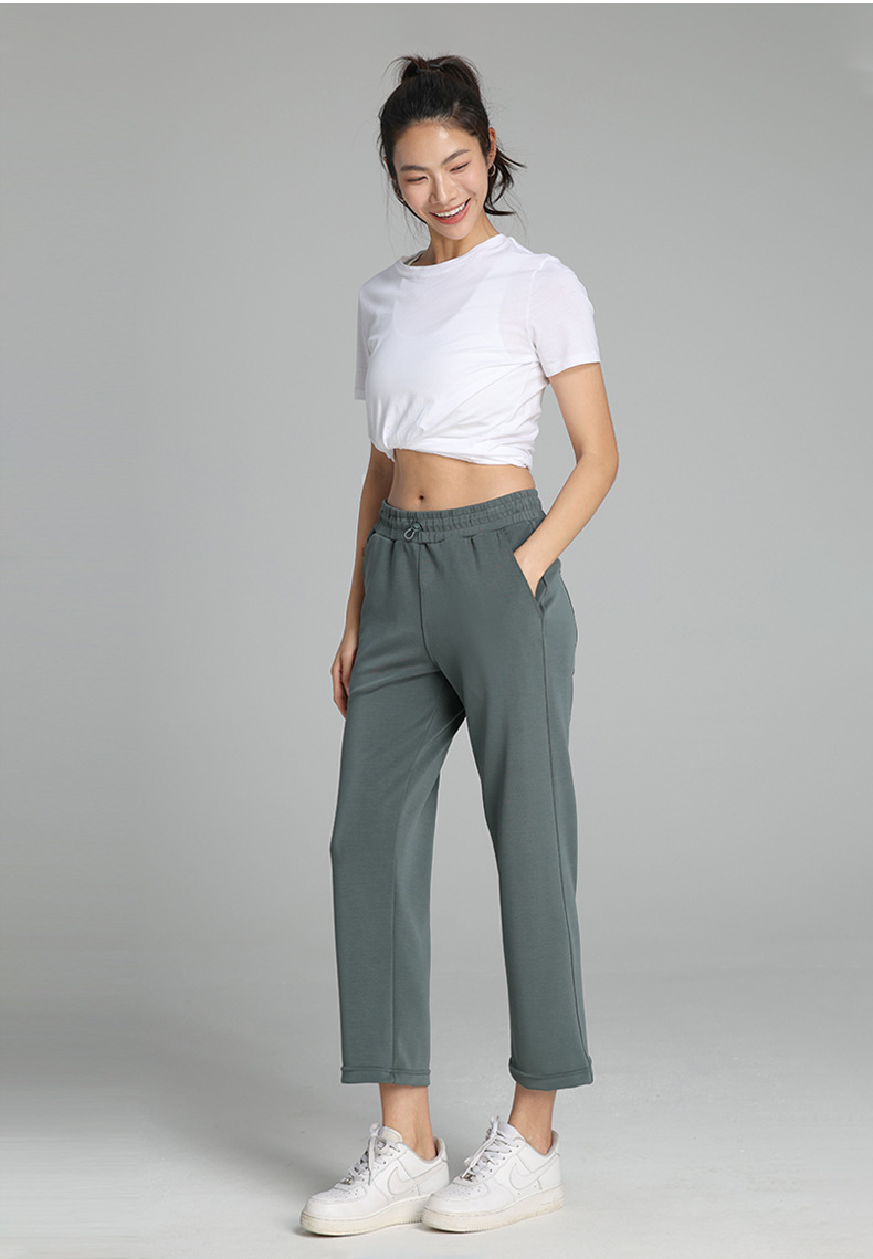 莫代尔七分裤Softstreme瑜伽运动休闲直筒裤阔腿显瘦宽松高腰女裤详情30