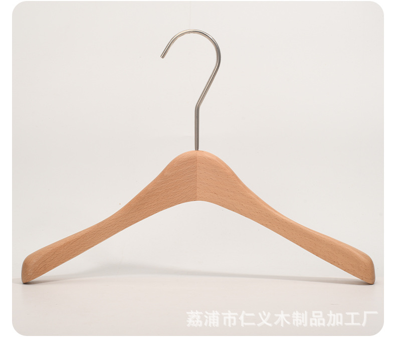 榉木清漆衣架衣挂服装店专用高端女装实木衣撑裤夹子裤架木质衣架详情6