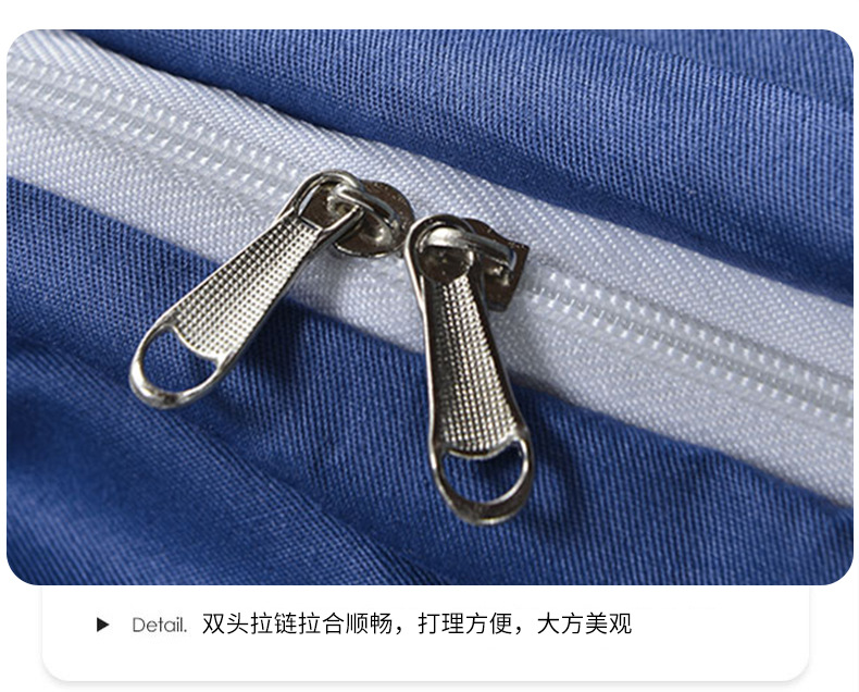 Pure cotton three-piece set, single bed sheet, quilt cover and quilt cover for unit staff dormitory, blue flame blue bedding pic 21