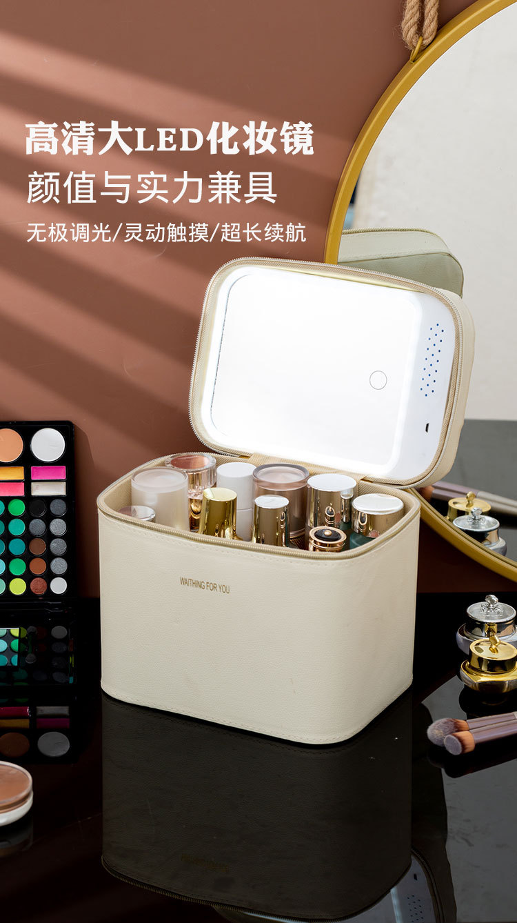 化妆包批发韩版新款大容量旅行便携手提PU专业化妆品收纳包化妆箱详情3