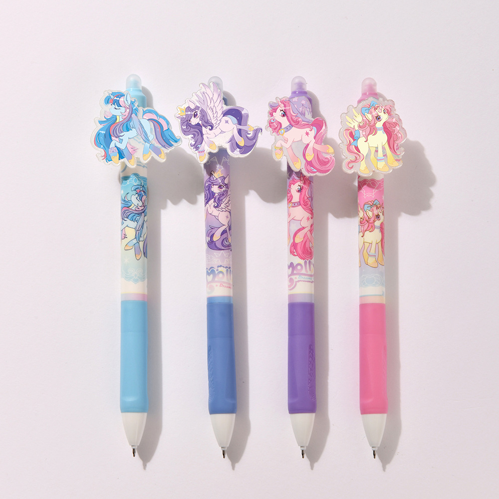Chenxi is really good at erasing unicorns. Press and erase gel pen. Anime soft grip, crystal blue, high appearance level. Practice pen ST. Smooth tip, smooth writing, no marks, erasable pic 7